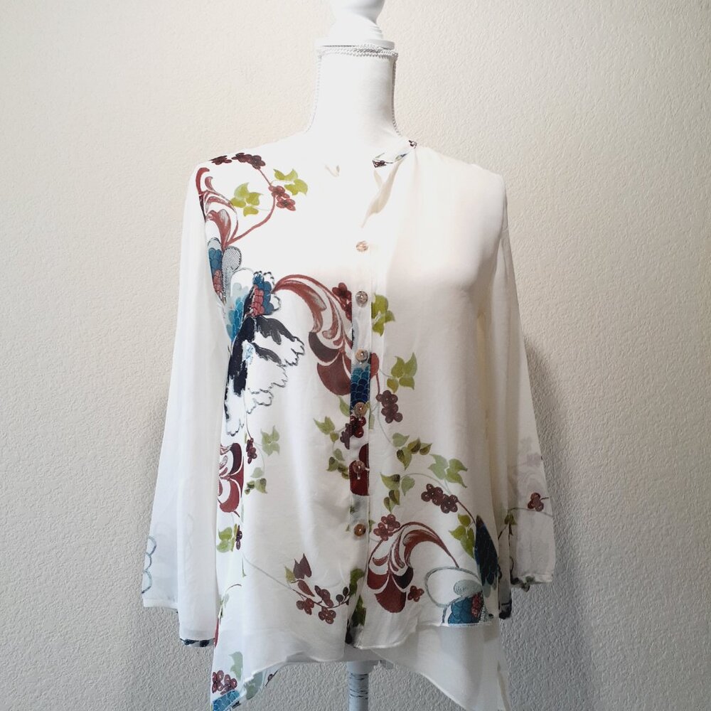 Citron Layered Silk Blouse
